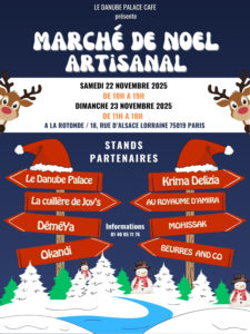 Affiche Annonce Fête de Noël Illustré Bleu Blanc Rouge(4)(1)